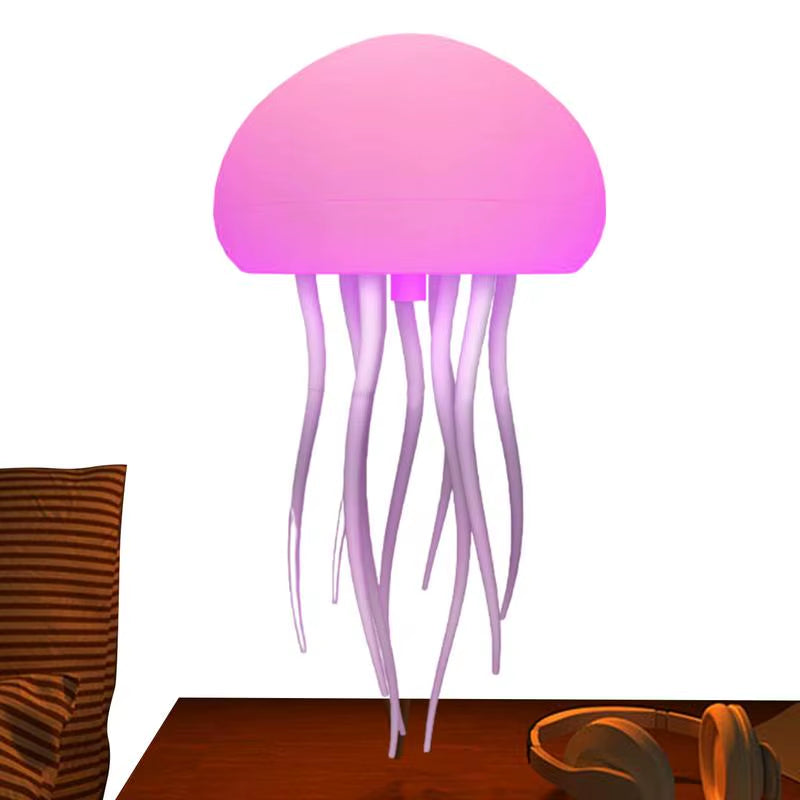 LED Jellyfish Lamp Cute Voice Controlled Jellyfish Bedside Lamp for Bedside Desk Decorative Atmosphere Lighting